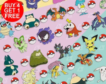 Gastly Anime Enamel Pin Set Ditto Cute Anime Pin Kawaii Animal Pins Gaming Lovers Backpack Pins Set Animal Bag Pin Lapel Pins Set