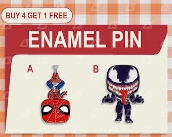 Spiderman Venom Funny Enamel Pin Spiderman Anime Enamel Pin Cute Anime Pins Kawaii Anime Pins Gaming Lovers Kawaii Bag Pins Lapel Pins Set