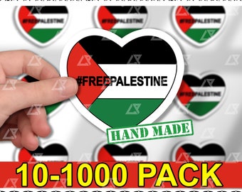 Free Palestine Heart Stickers Bulk Stickers Palestine Flag Arab Muslim Inspiring Laptop Stickers Wholesale Stickers Waterbottle Sticker Pack