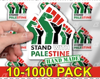 Adesivi sfusi gratuiti per la protesta della Palestina. Set di adesivi per bottiglie d'acqua gratuiti per la Palestina araba musulmana. Set di adesivi estetici