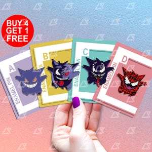 Gengar Game Enamel Pin Gift Funny Enamel Pin Set Cute Anime Pin Kawaii Bag Pins Lapel Pin Set Ita Bag Pin Backpack Pins Set