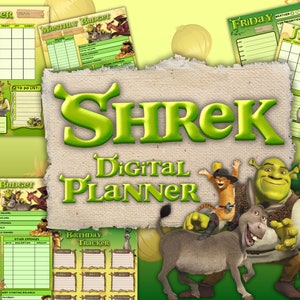 Shrek Digital Planner, Magical Themed Organizer, Ogre, ADHD Tracker, Editable