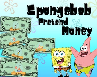 Pretend Sponge Bob Money, Dramatic Play Fish Money Home Schooling Montessori