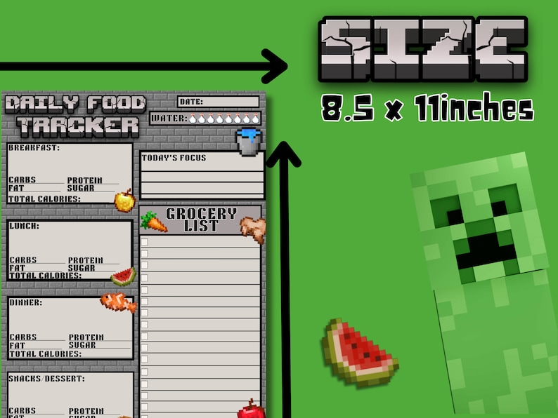 Minecraft Planner Routine Mine Block Video Game Digital Planner Activities for Gamers Digital ...