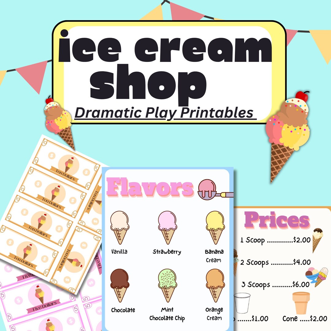 Pretend Ice Cream Shop, Dramatic Play for Kids, Build Your Own Ice Cream, Pretend Play