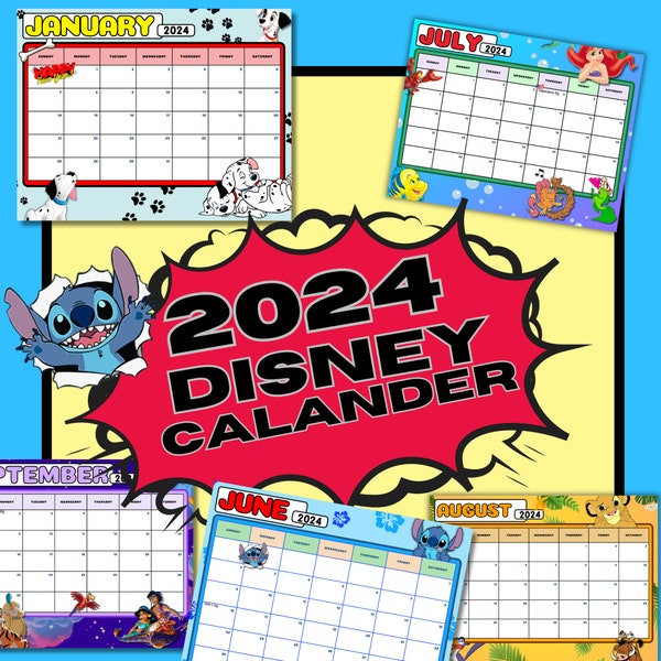 2024 EDITABLE Printable Kid's Calendar,Printable Fillable Monthly Calendar, Classroom Decor, 12 Month Digital Planner, Homeschooling