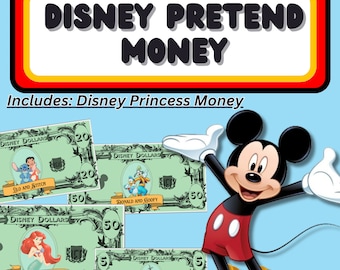 Pretend Money with Popular Characters Dramatic Play Princess Money Home Schooling Montessori