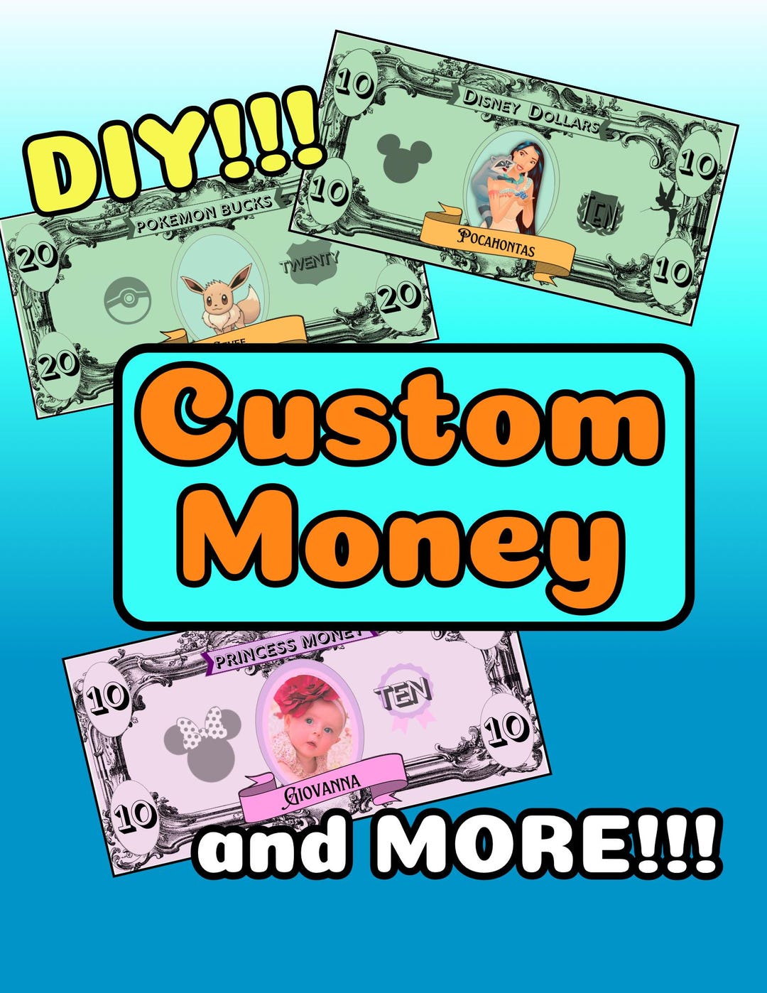 Creating Custom Money Custom Money Maker Digital Download Instant Bills Party Favors - Etsy ...