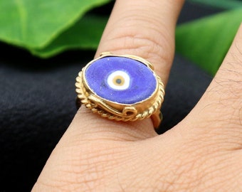 Handmade Evil Eye Silver Ring: A Unique Gift for Her