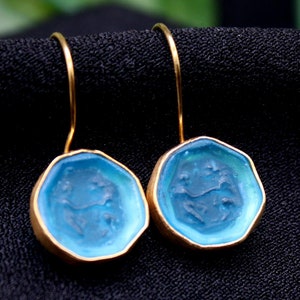 Roman Altar Orgy Intaglio Glass Silver Earrings: A Unique Christmas Gift for Her
