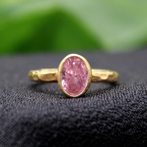 Pink Topaz Silver Ring: Handmade Jewelry, Pink Jewelry, Fine Jewelry, Christmas Jewelry
