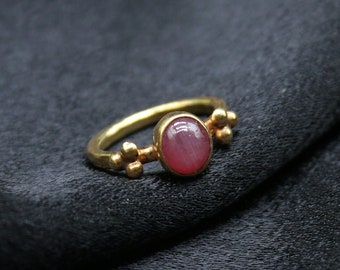 Natural Star Ruby Silver Ring Handmade Jewelry Natural Star Ruby Gift Red Stone Ring