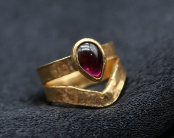Natural Rhodalite Garnet Silver Ring Handmade Jewelry Natural Garnet Rings For Women Ring