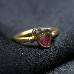 Natural Watermelon Tourmaline Silver Ring Handmade Jewelry Watermelon Tourmaline  Vintage  Ring