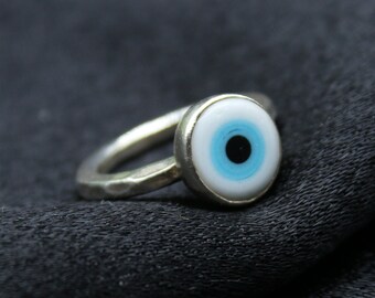 Evil Eye Silver Ring: Handmade Jewelry, the Perfect Gift for Her
