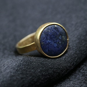 Natural Lapis Lazuli Silver Ring Handmade Jewelry