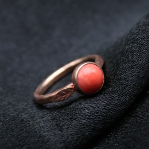 Natural Coral Silver Ring: The Perfect Handmade Gift for Her