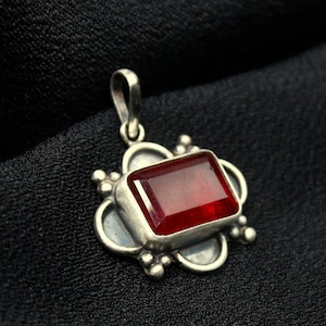 Handmade Authentic Custom Design Ruby Silver Pendant - Timeless Elegance