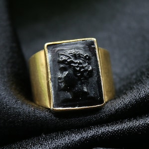 Intaglio Silver Men Ring Handmade Jewelry Greek Jewelry Ancient Greek Vintage Ring