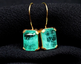 925 Solid Sterling Silver Paraiba Earrings: Handcrafted Christmas Gift for Her