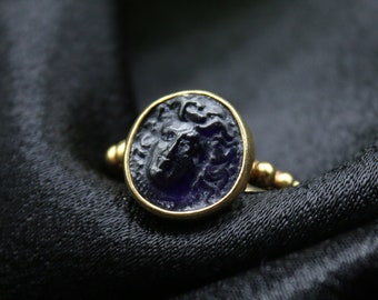 Cameo Medusa Silver Ring Handmade Jewelry Greek Jewelry Ancient Greek Medusa Ring