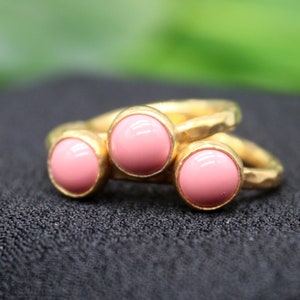 Coral Silver Ring Set: Silver Set, Handmade Jewelry, Christmas Gift