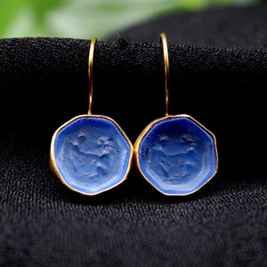 Roman Table Glass Intaglio Silver Earrings: A Timeless Handmade Christmas Gift For Her