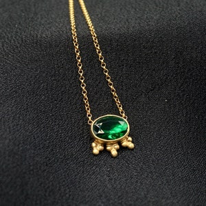 45cm emerald silver necklace, emerald jewelry, minimalist necklace, gift for her, handmade jewelry, christmas gift