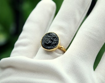 Greek Witch Intaglio Medusa Silver Ring Handmade Jewelry Greek Jewelry Ancient Greek Medusa Ring