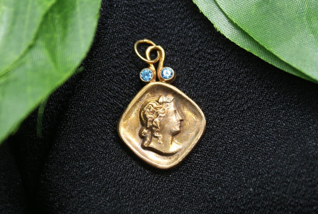 Bronze Apollo Coin Pendant in Solid 925 Sterling Silver – Handmade ...