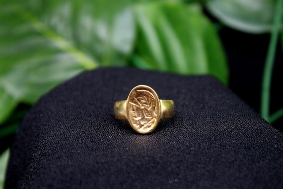 Ancient Greek Coin Athena Signet Ring, Handmade Silver Jewelry, Unique Christmas Gift