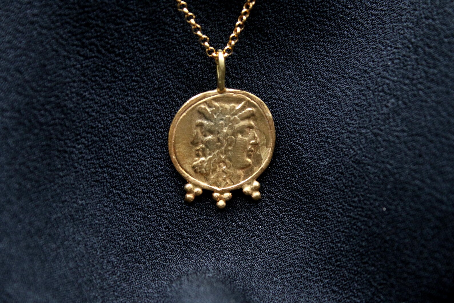 Zeus In Chains 50cm Beautiful Chain Zeus and Hera Coin Necklace, Handmade Silver ...