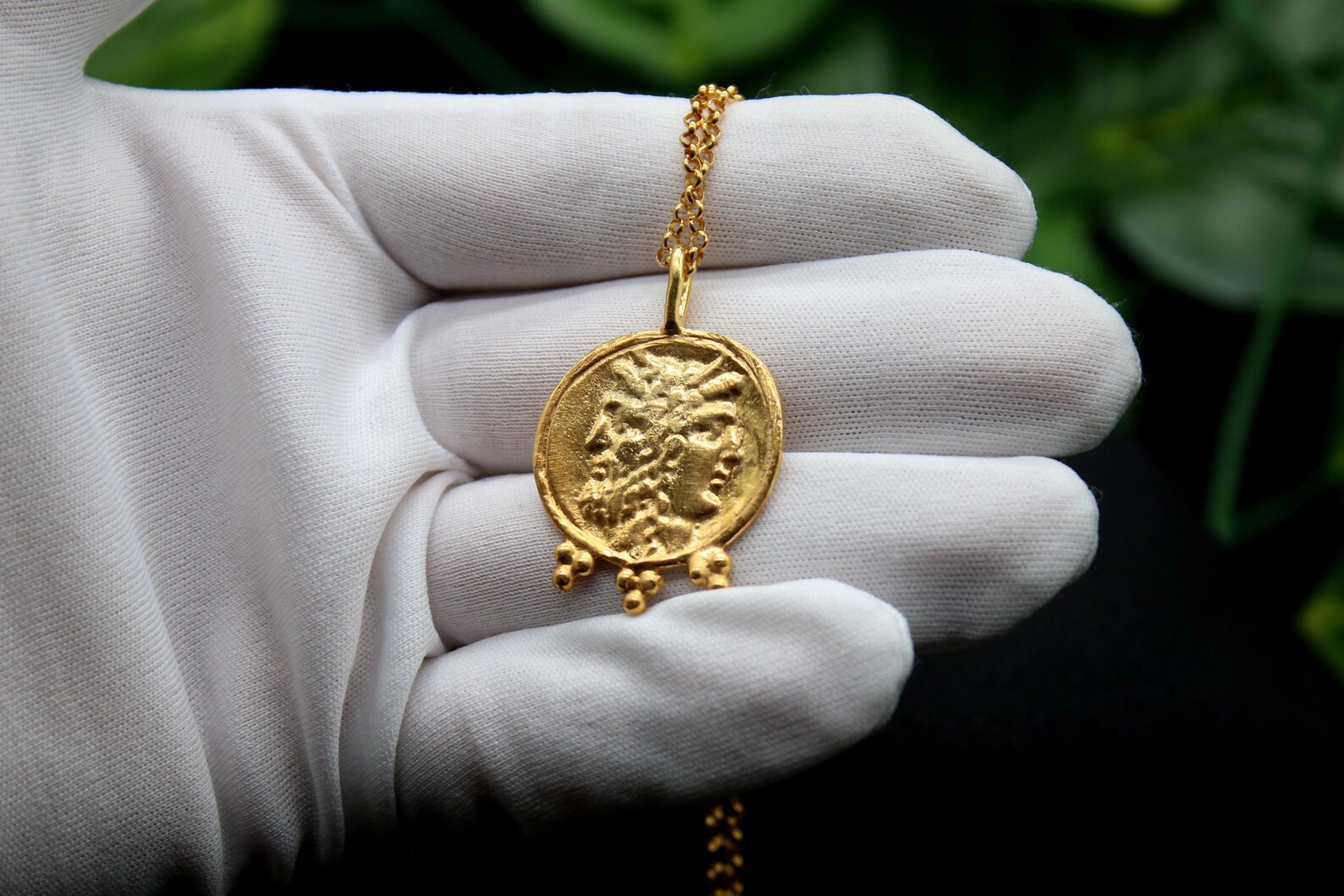 Zeus In Chains 50cm Beautiful Chain Zeus and Hera Coin Necklace, Handmade Silver ...