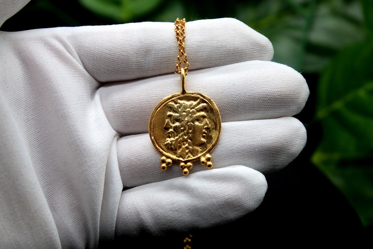 Zeus In Chains 50cm Beautiful Chain Zeus and Hera Coin Necklace, Handmade Silver ...
