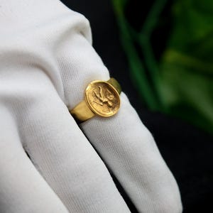 Eros Signet Ring, Handmade Silver Pinky Ring, Greek Jewelry, Christmas Gift for Her