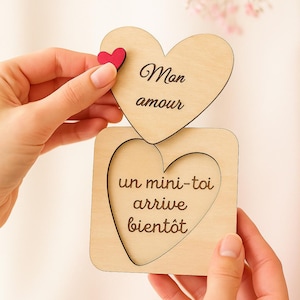 annonce grossesse pour futur papa - message à découvrir - un mini toi arrive bientôt - Mon amour tu vas être papa : idée annonce surprise