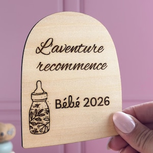 Annonce grossesse magnet - à offrir à ses proches pour annoncer sa grossesse- personnalisé pour future tata, mamie, papi, tonton - en bois