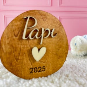 Carte Annonce Grossesse en Bois – Idée Annonce Future Mamie ou Papa – Surprise Fête des Mères ou fête des pères - forme organique