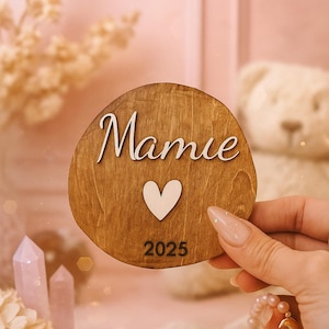 Carte Annonce Grossesse en Bois – Idée Annonce Future Mamie ou Papa – Surprise  fête des pères - forme organique