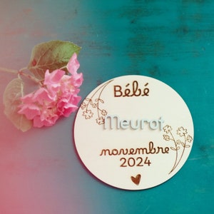 Annonce grossesse personnalisée-  Cadeau papi mamie - bébé nom de famille et date du terme- carte en bois tu vas être tata, tu vas être papi