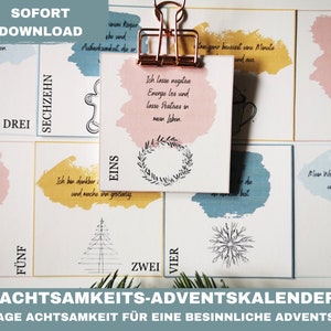 Calendrier de l'Avent pleine conscience, affirmation et amour de soi. 24 jours remplis de moments de pleine conscience pour la période de Noël, TÉLÉCHARGEMENT NUMÉRIQUE