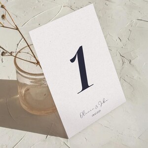W01 – Wedding Reception Table Numbers | Modern Minimal Wedding Reception | Digital Download Template Editable for Wedding