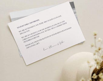 Minimalist Wedding Thank You Card Template | Customizable Canva (Digital Download)