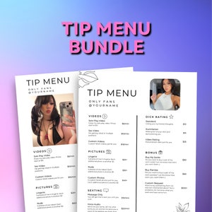 OnlyFans Tip Menu Bundle | Editable Template | Canva Template | Tip Menu Templates | Digital Download