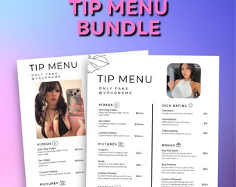 OnlyFans Tipp Menü Bundle | Bearbeitbare Vorlage | Canva Template | Tipp Menü Vorlagen | Digitaler Download
