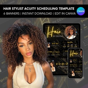 Acuity Scheduling Template Hair Stylist | Hair Stylist Website | Canva Template | Acuity Website Template