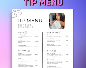 Onlyfans Tip Menu | Editable Template | Digital Download | - Etsy