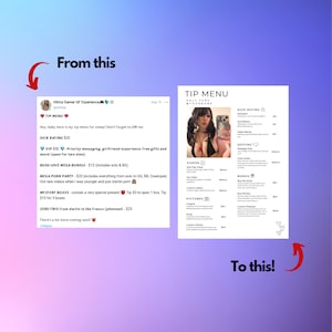 OnlyFans Tip Menu | Editable Template | Canva Template | Tip Menu Templates | Digital Download image 4