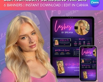 Acuity Scheduling Template Lash Tech | Lash Tech Website | Canva Template | Acuity Website Template