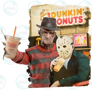 Halloween Killers, Dunkin Donuts, Friday the 13th, Freddy Krueger, Instant Download